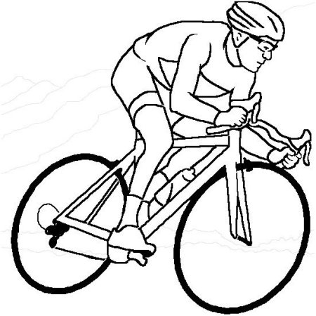 Раскраска спорт для детей велосипед