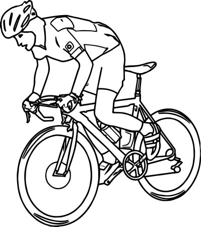 Велосипедист рисунок карандашом