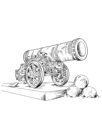 Пушка раскраска