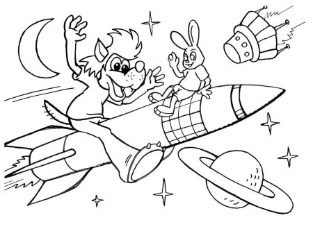 Раскраска полет в космос