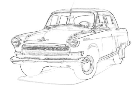 Раскраска Волга ГАЗ 21