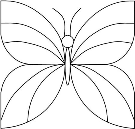 Витраж бабочка трафарет