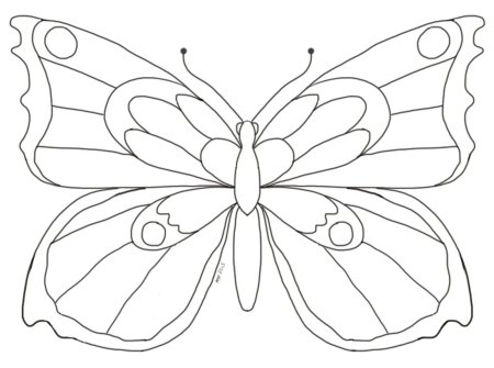 Витраж бабочка трафарет