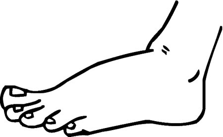 Нога раскраска для детей