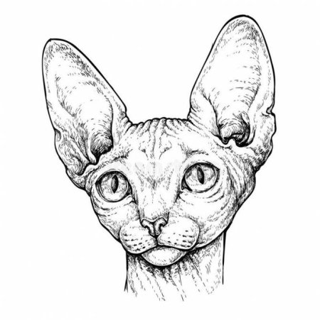 Раскраска кот сфинкс