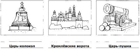 Раскраска царь колокол и царь пушка
