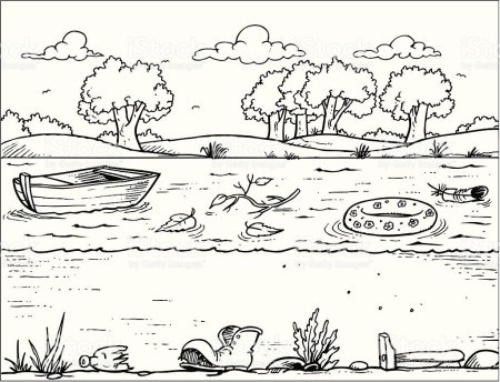 Загрязнение природы раскраска