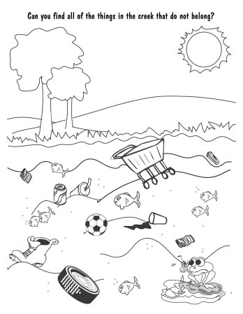 Загрязнение воды раскраска