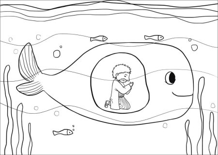 Веселый кит раскраска