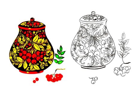 Хохлома раскраска для детей