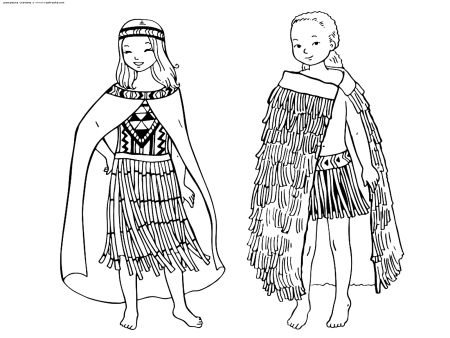 Национальные костюмы раскраска для детей