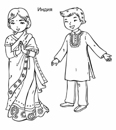 Национальный костюм Швеции раскраска