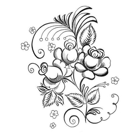 Гжельская роспись раскраска поднос