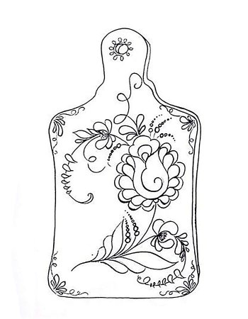 Гжельская роспись раскраска для детей