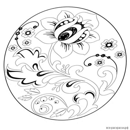 Гжель раскраска для детей