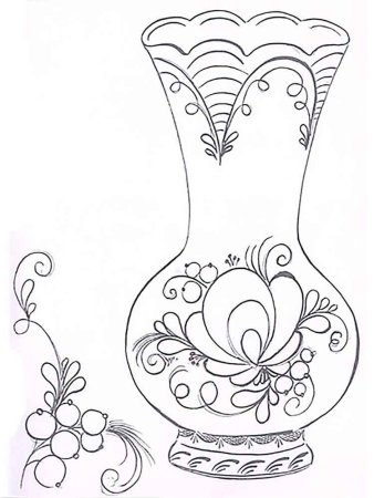 Тарелка Гжель раскраска для детей