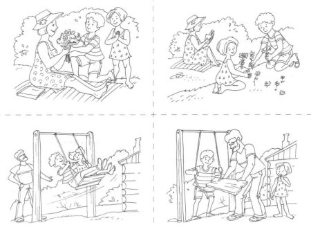 Сюжетные картинки раскраски