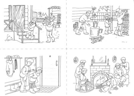 Составление рассказа по картинкам черно белые