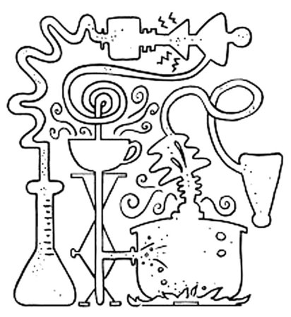 Химическая лаборатория раскраска