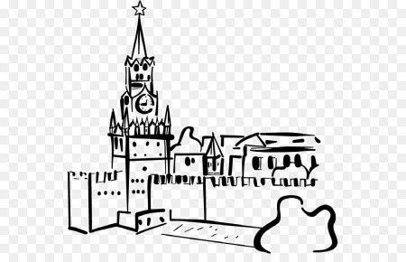 Куранты на Спасской башне Московского Кремля раскраска