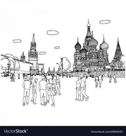 Спасская башня Кремля раскраска