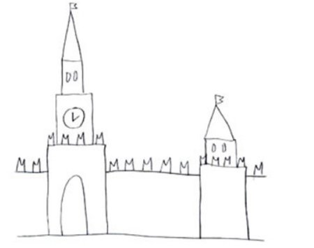 Московский Кремль контурный рисунок