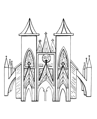 Эскиз замка в готическом стиле
