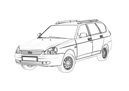 ВАЗ 2111 рисунок спереди