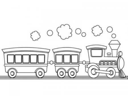 Раскраска поезд с вагонами для детей