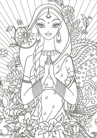 Раскраски для девочек индийские