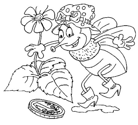 Раскраски по книгам Чуковского Муха Цокотуха
