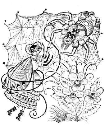 Раскраска Муха-Цокотуха