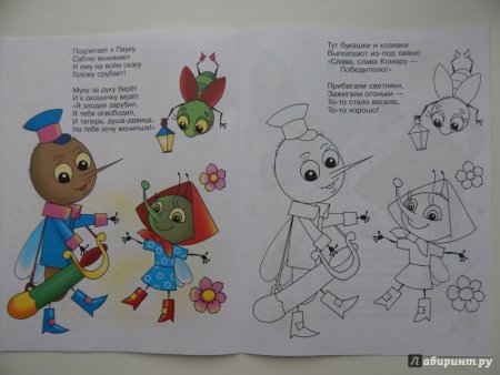 Свадьба Муха Цокотуха разукрашка