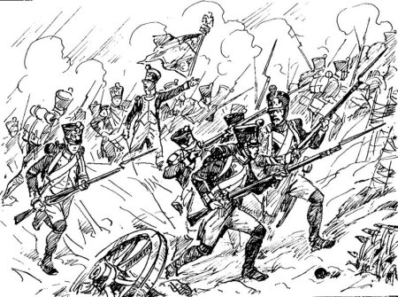 Бородинская битва раскраска для детей