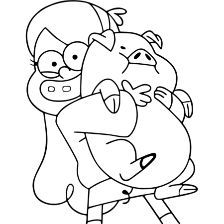 Раскраска Мэйбл и Диппер и Пухля