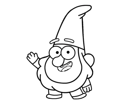 Раскраска черно белая Гравити Фолз