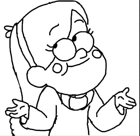 Раскраска Мейбл из Гравити Фолз