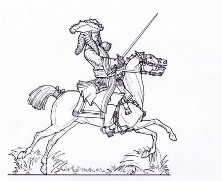Раскраска лошади на войне
