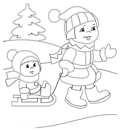 Зимние раскраски для детей