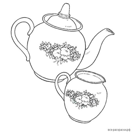 Чайный сервиз разукрашка