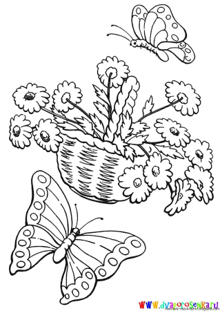 Раскраска пейзаж Весна