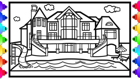 Домик раскраска для малышей