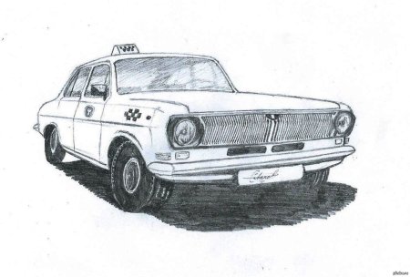 ГАЗ 24 рисунок спереди