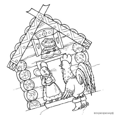 Разукрашка из сказки Теремок