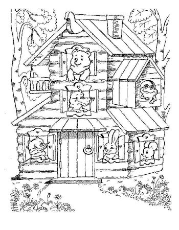 Раскраска мышка норушка из сказки Теремок