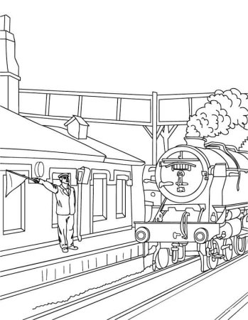 Железнодорожный вокзал раскраска для детей