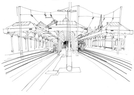 Раскраска ЖД вокзал