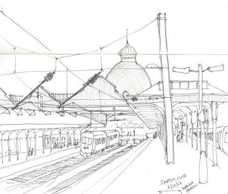 Вокзал рисунок