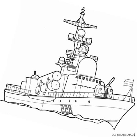 Корабль контур сбоку