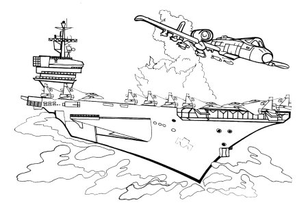 Раскраска корабль Адмирал Кузнецов